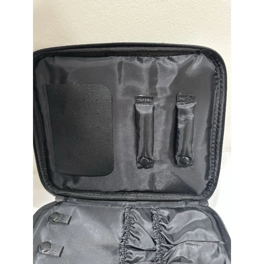 DIMJ Black Travel Toiletry Bag Makeup Cosmetics Organizer Case Multi-Compartment